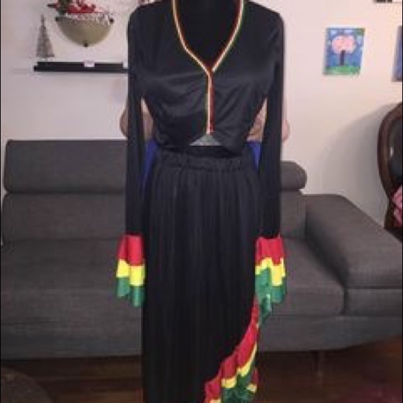 Latin Skirt & Top Dance Wear Salsa Tango flamenco - Picture 7 of 8